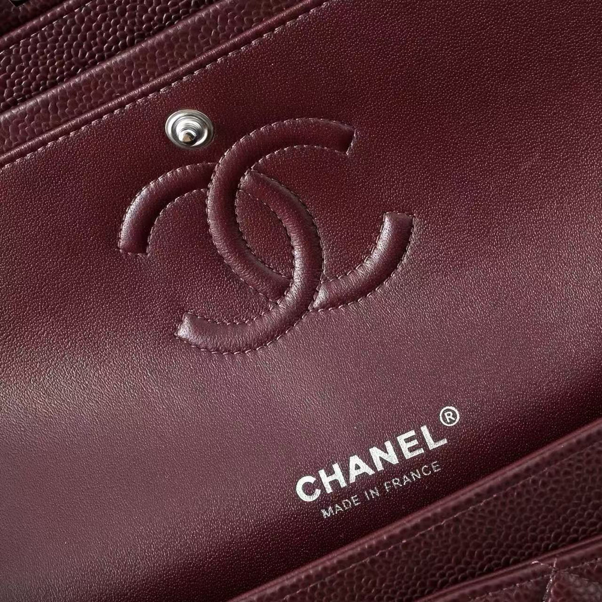 Chanel 2026 Classic Flap Bag Burgundy Textured Calfskin