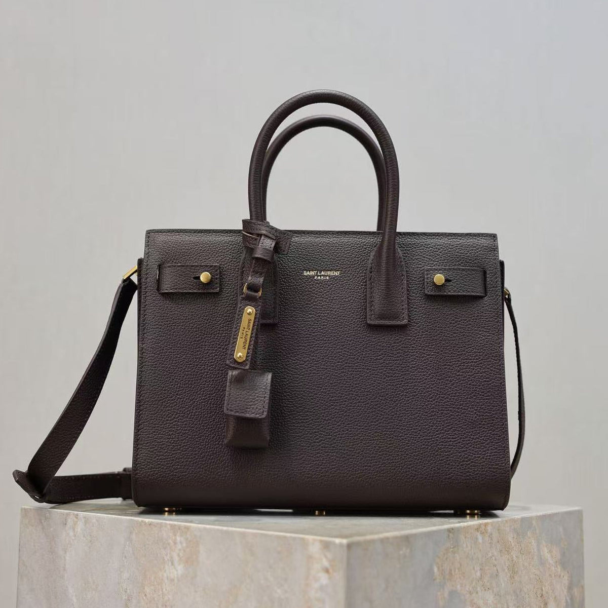 YSL 2026 Sac de Jour Baby Bag 26cm Dark Brown Leather