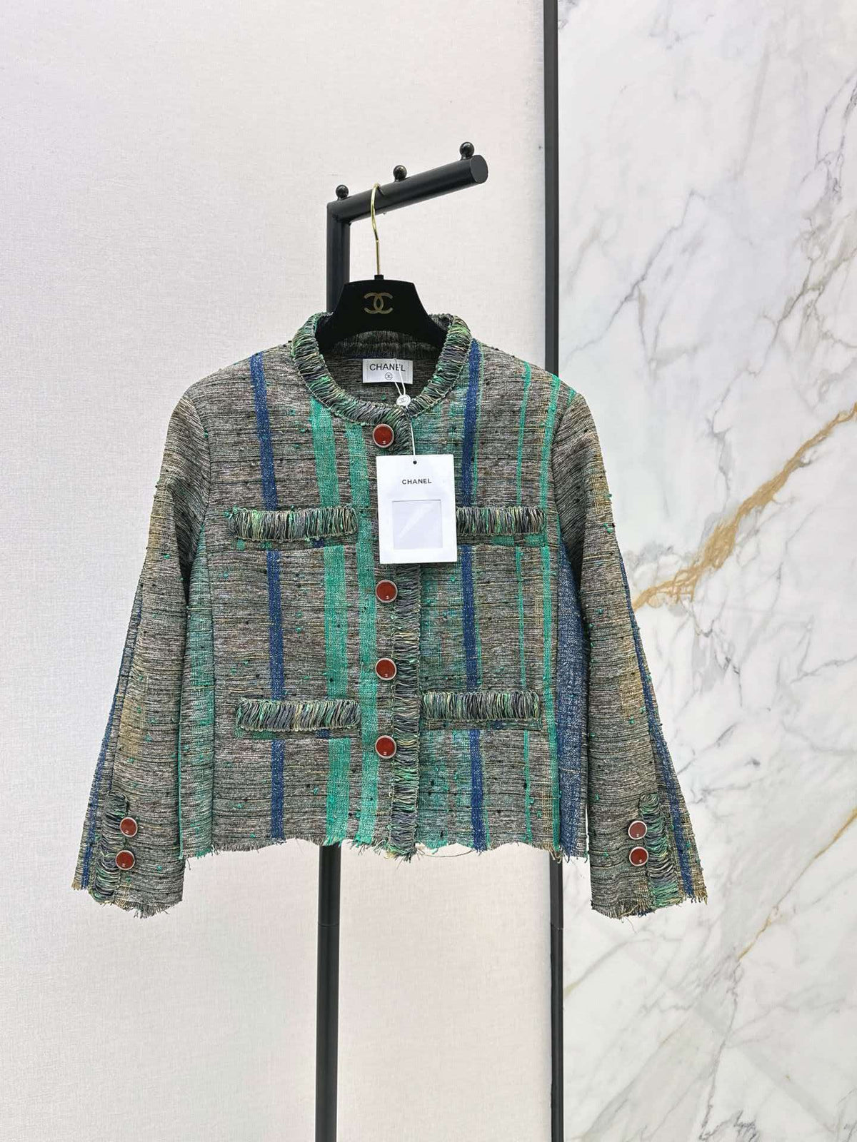 Chanel 2026 Jacket And Skirt Set Blue Mix Colors Tweed