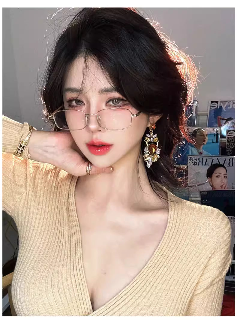 TRIOMPHE RHINESTONE SUNGLASS CL40285U IN METAL WITH CRYSTALS