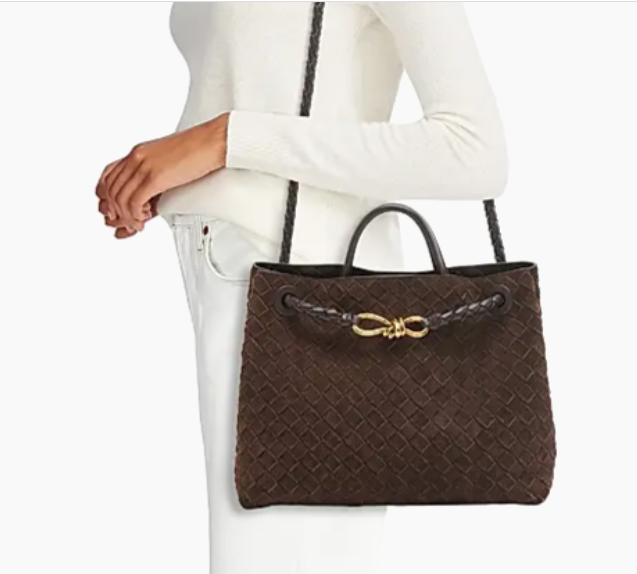 BV Andiamo Bag 32cm Brown Suede Leather