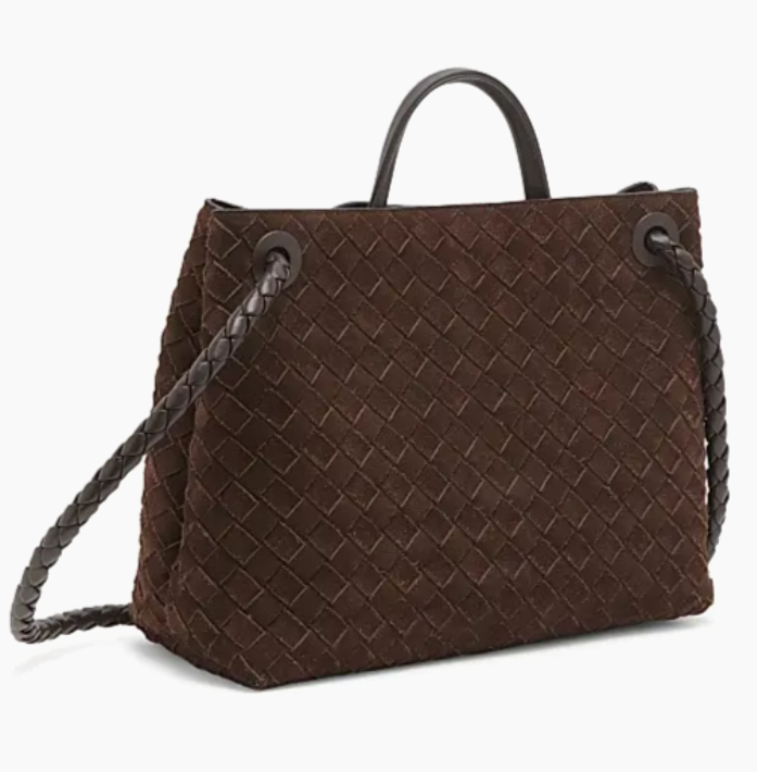 BV Andiamo Bag 32cm Brown Suede Leather