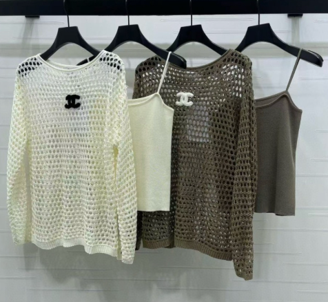 Chanel 2026 Two-piece Layered Knit Long-sleeved Set Wool