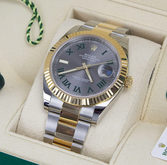 Rolex Datejust 41mm Wimbledon Roman Dial Oyster