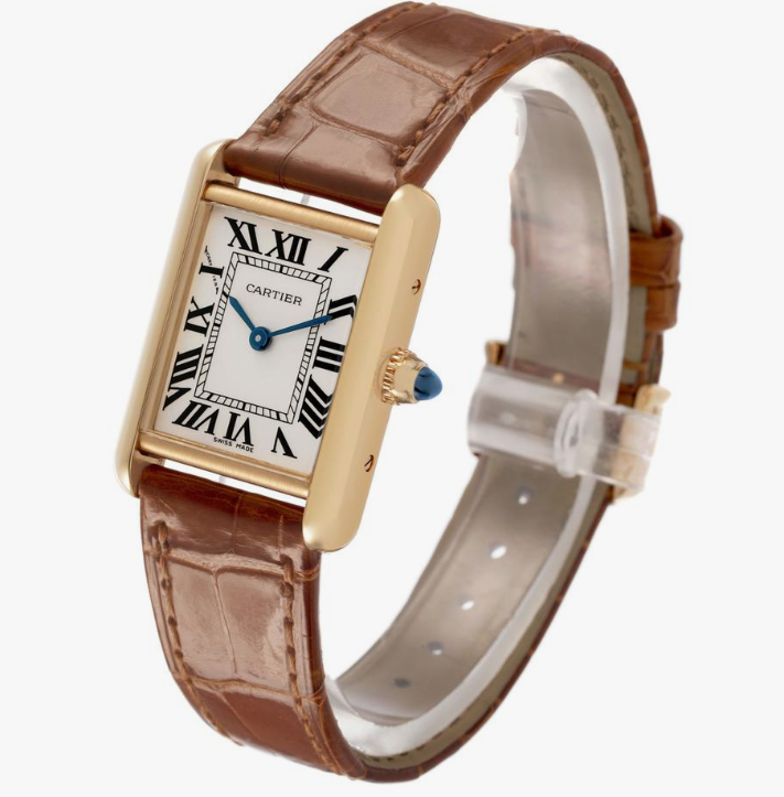 Cartier Tank Louis Gold Case Brown Leather