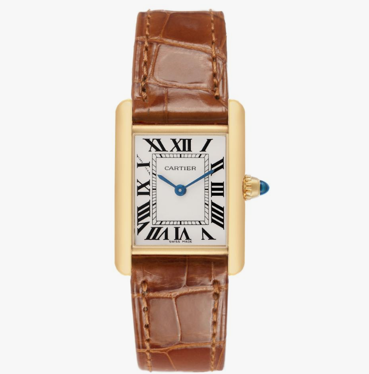 Cartier Tank Louis Gold Case Brown Leather