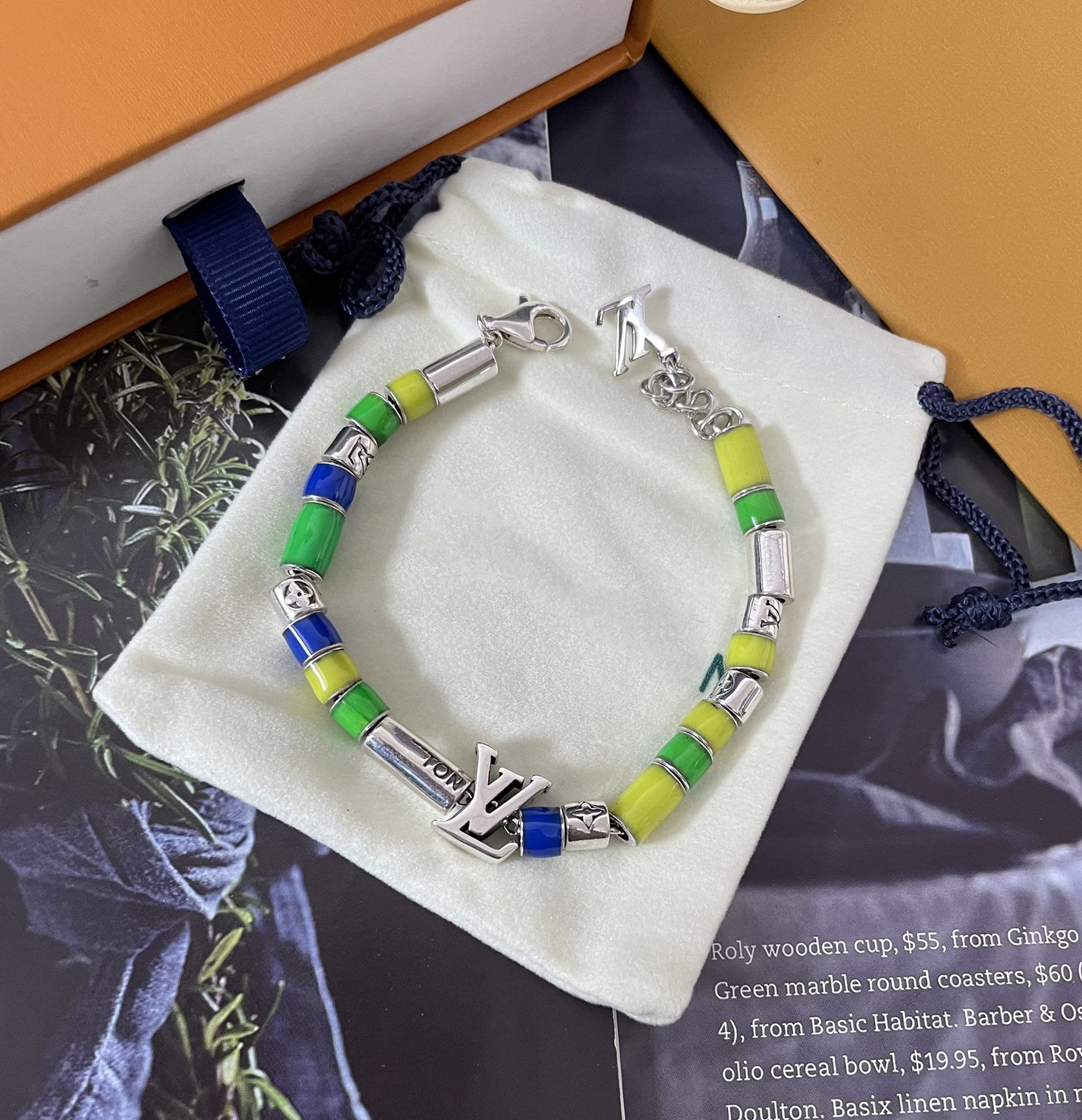 LV SUNRISE BEADED BRACELET MULTI-COLORED STERLING SILVER