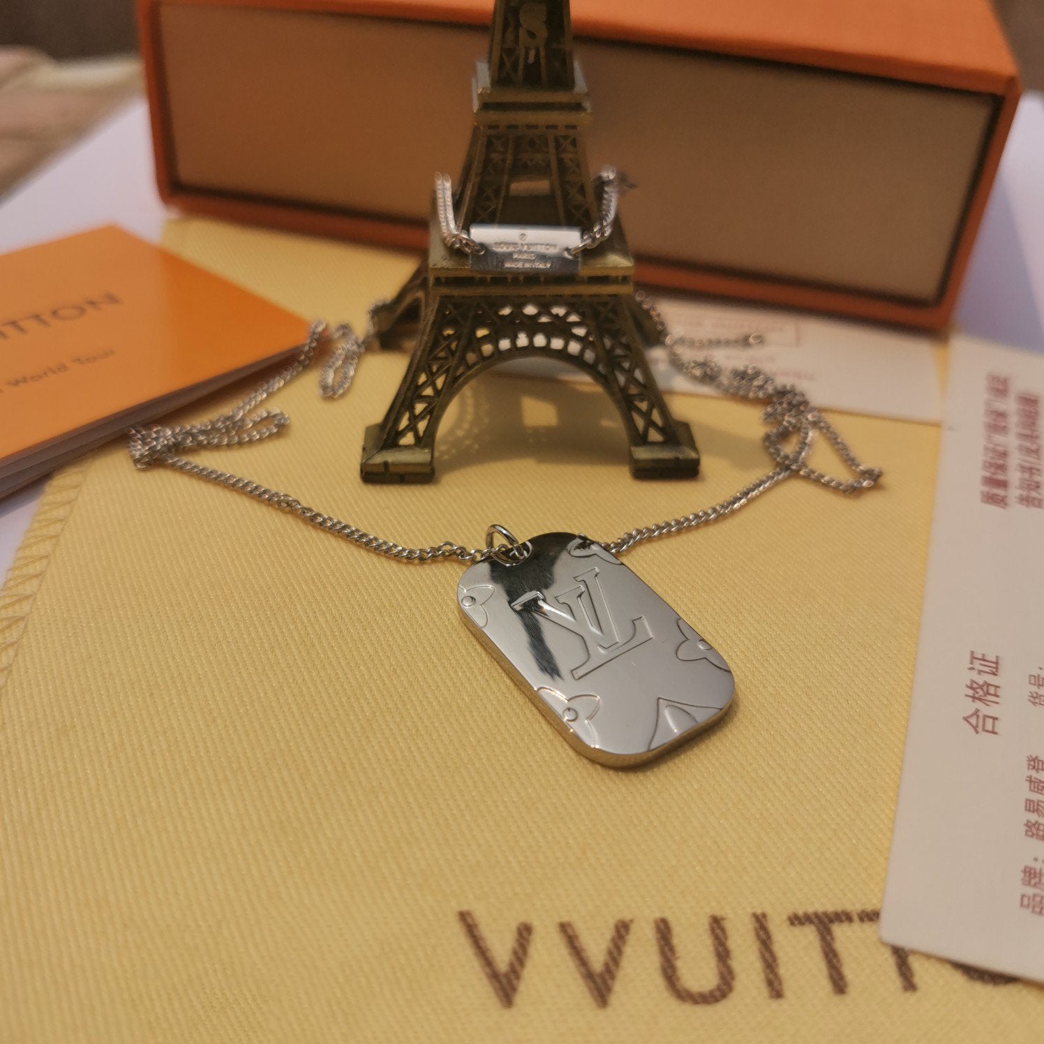 MONOGRAM LOCKET NECKLACE DOG TAG