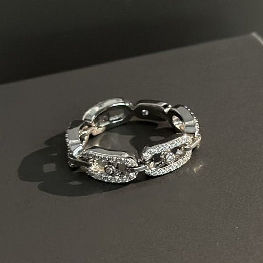 MOVE UNO RING PAVED SILVER DIAMOND