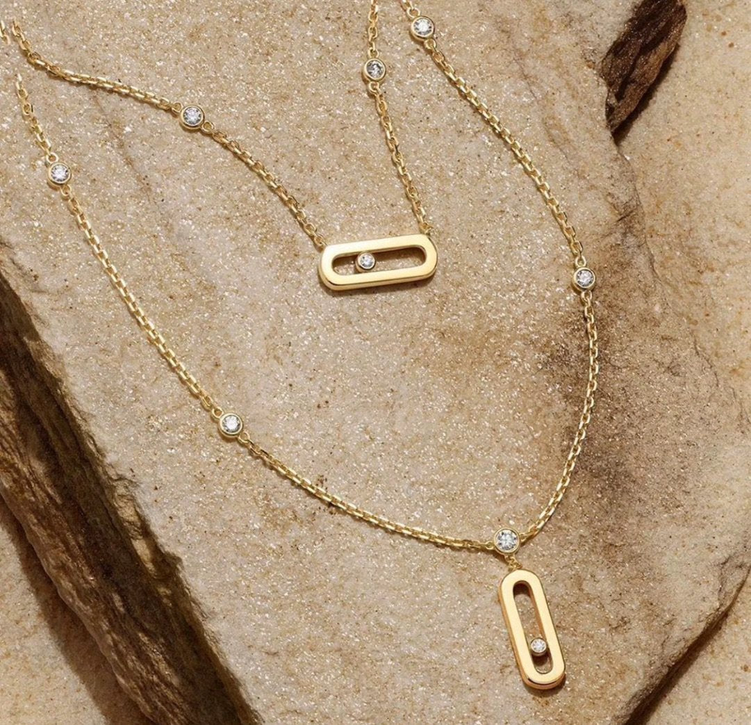 MOVE UNO 2 RANGS PAVED NECKLACE