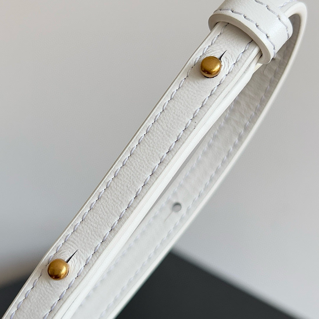 BV Mini Hop White Calfskin