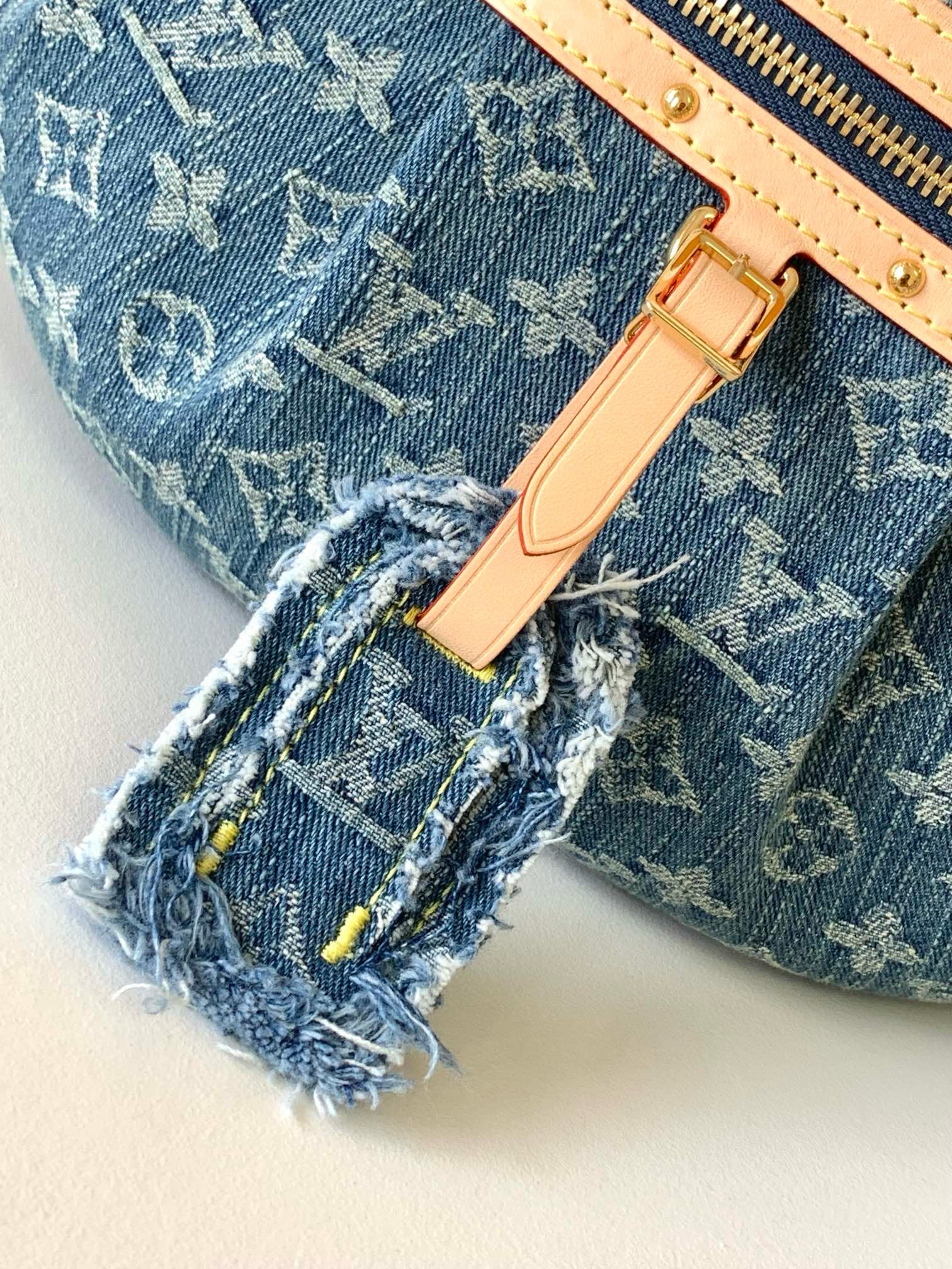 LV High-rise Bumbag Denim Blue Montage-coated Canvas