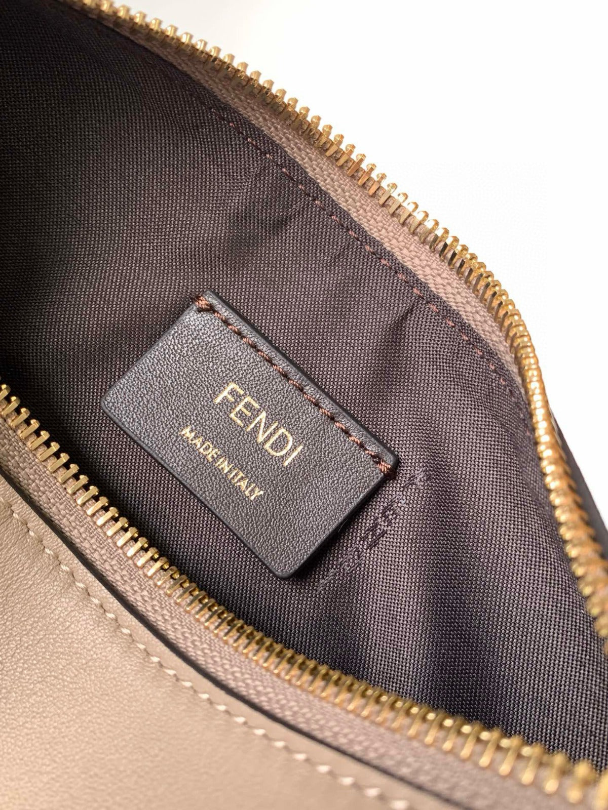 FENDIGRAPHY MINI 20 BAG GREY LEATHER GOLD HARDWARE