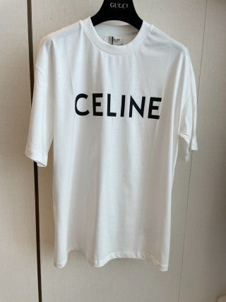Celine Short sleeves T-shirt Black mix White Cotton