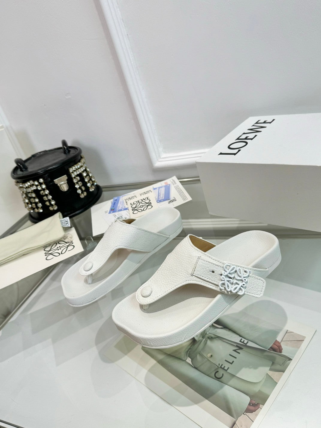 Loewe Ease Thong Muticolor Sheepskin