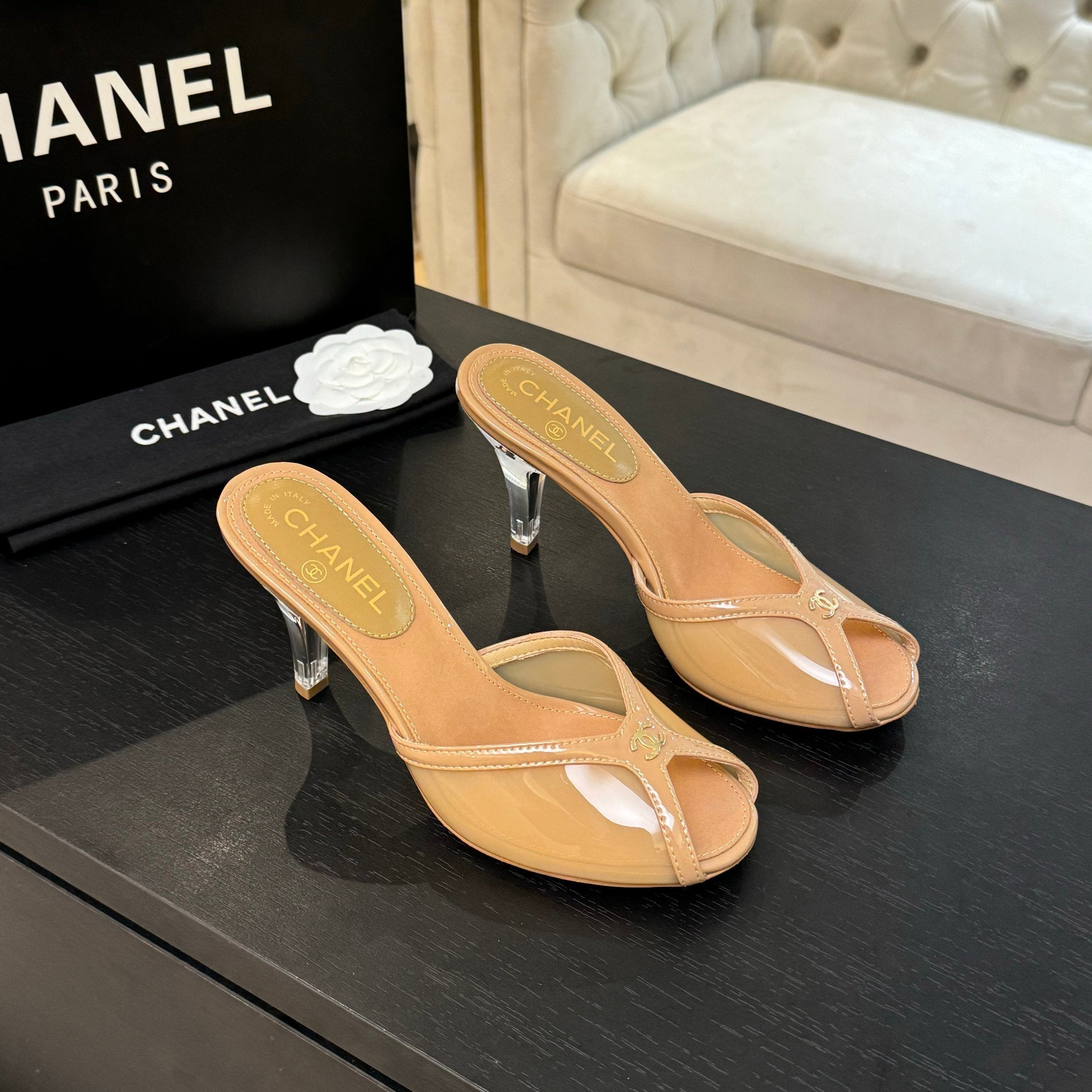 Chanel 2026 Mule Sandal 70mm Suede Leather 671441