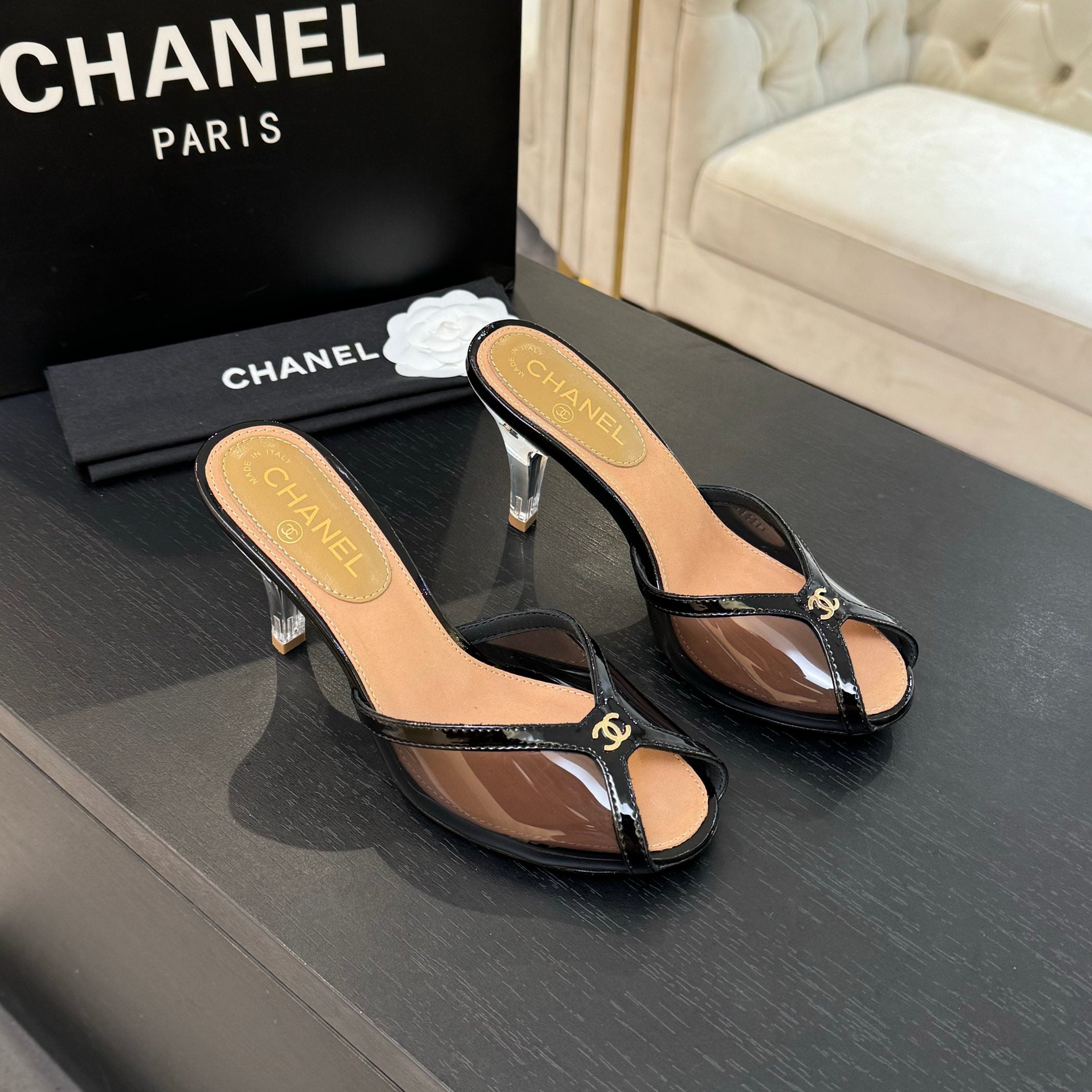 Chanel 2026 Mule Sandal 70mm Suede Leather 671441