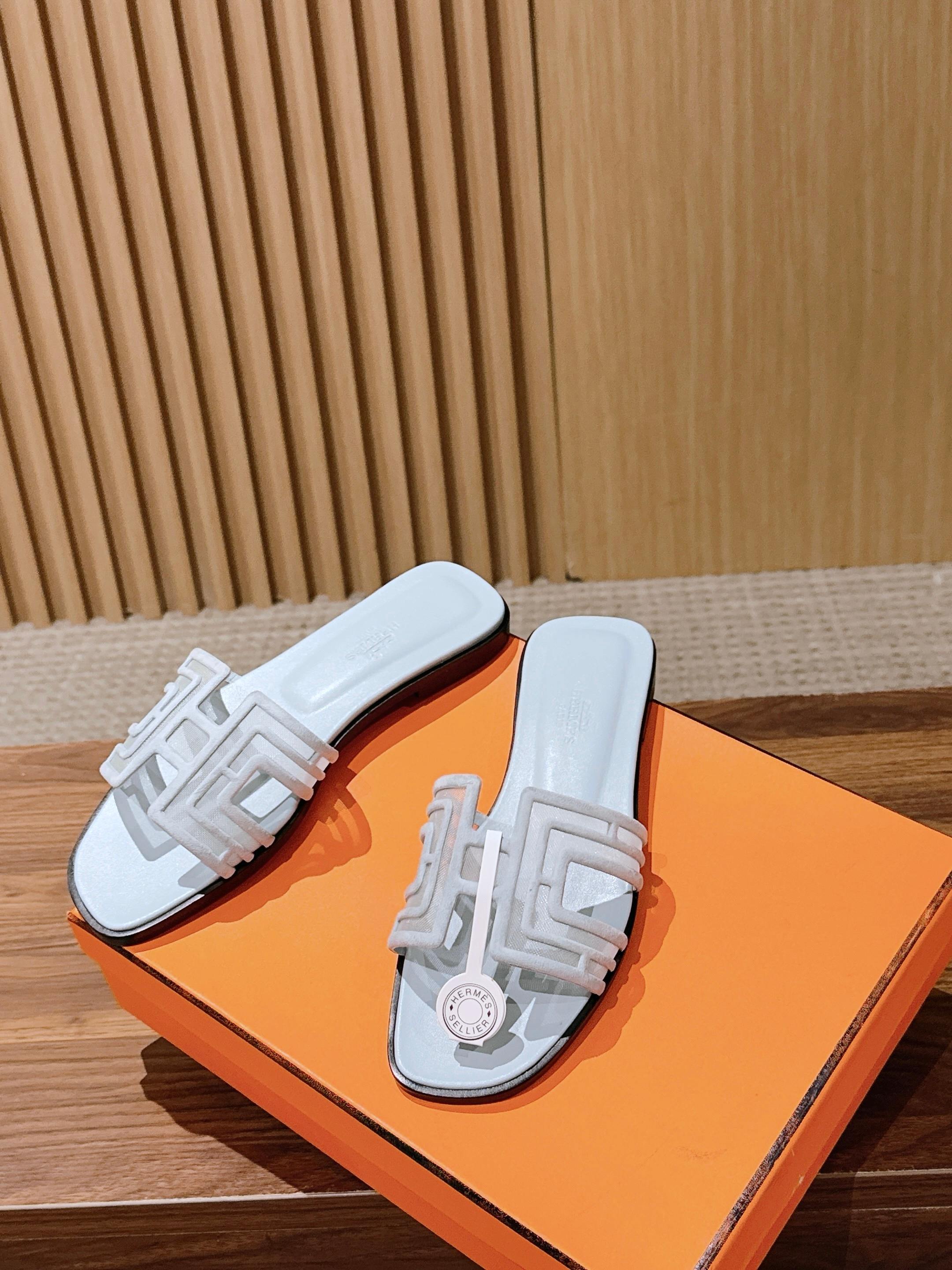 Hermes 2026 Oran Sandal Suede Mesh 898415