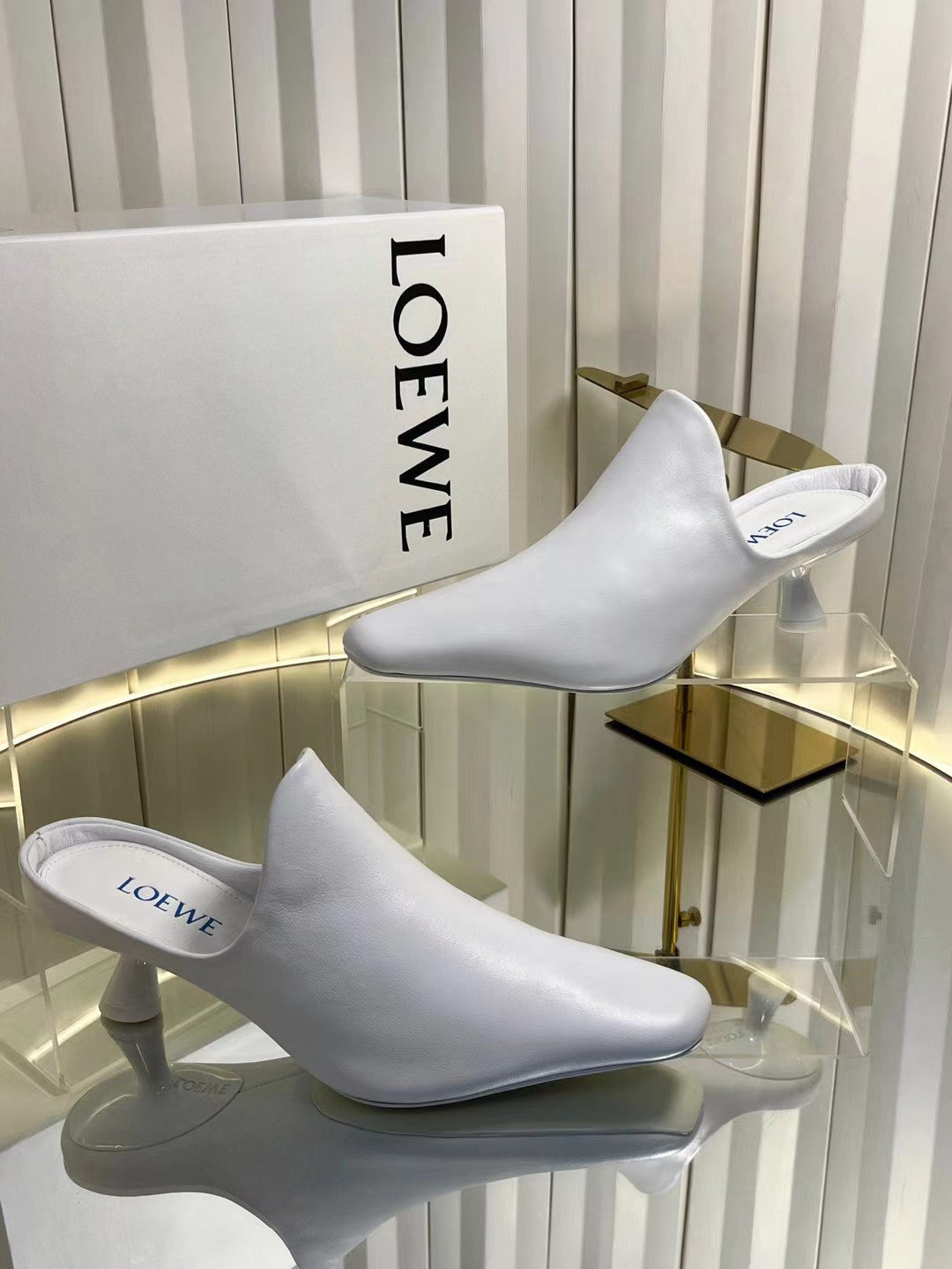 Loewe 2026 Emily Heeled Mule 50mm Leather 139084