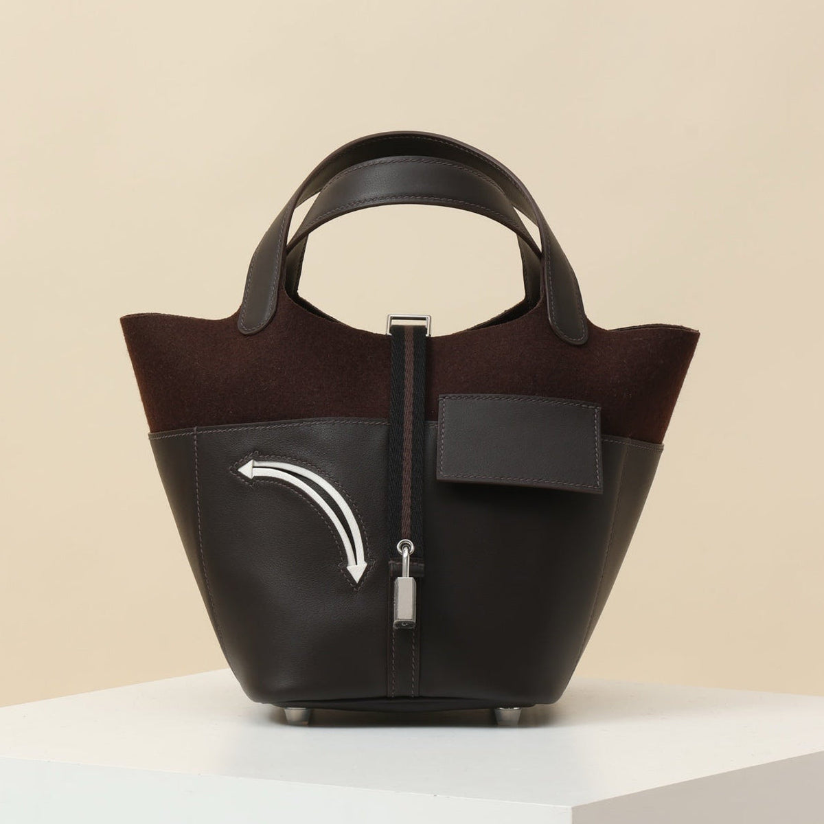 High-end Hermes 2026 Picotin Lock Go Team Bag 19cm Felt And Swift Calfskin