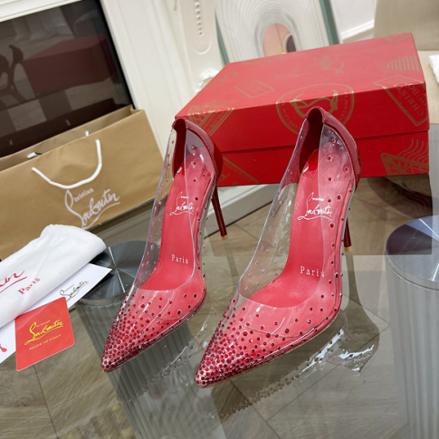 CL Degrastrass Pumps PVC Patent Leather Red