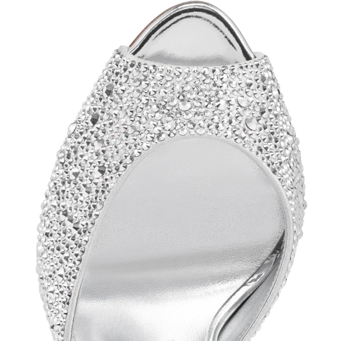 CL Me Dolly Strass Pumps 100 mm Suede Strass Embellished Silver