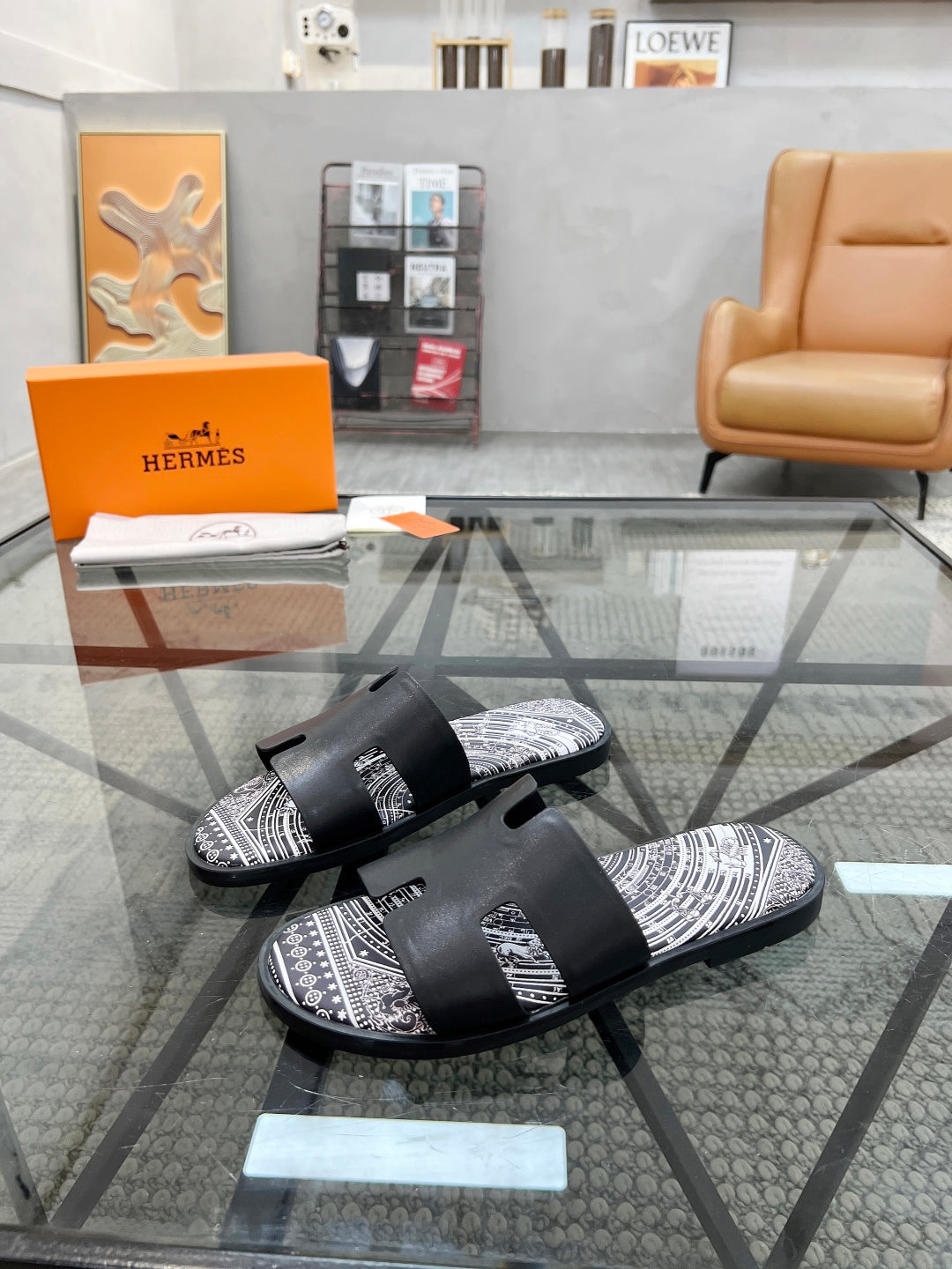 HM Men's Slides Calfskin 544610