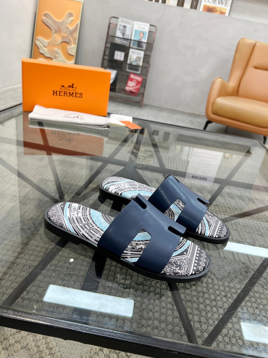 HM Men's Slides Calfskin 544610