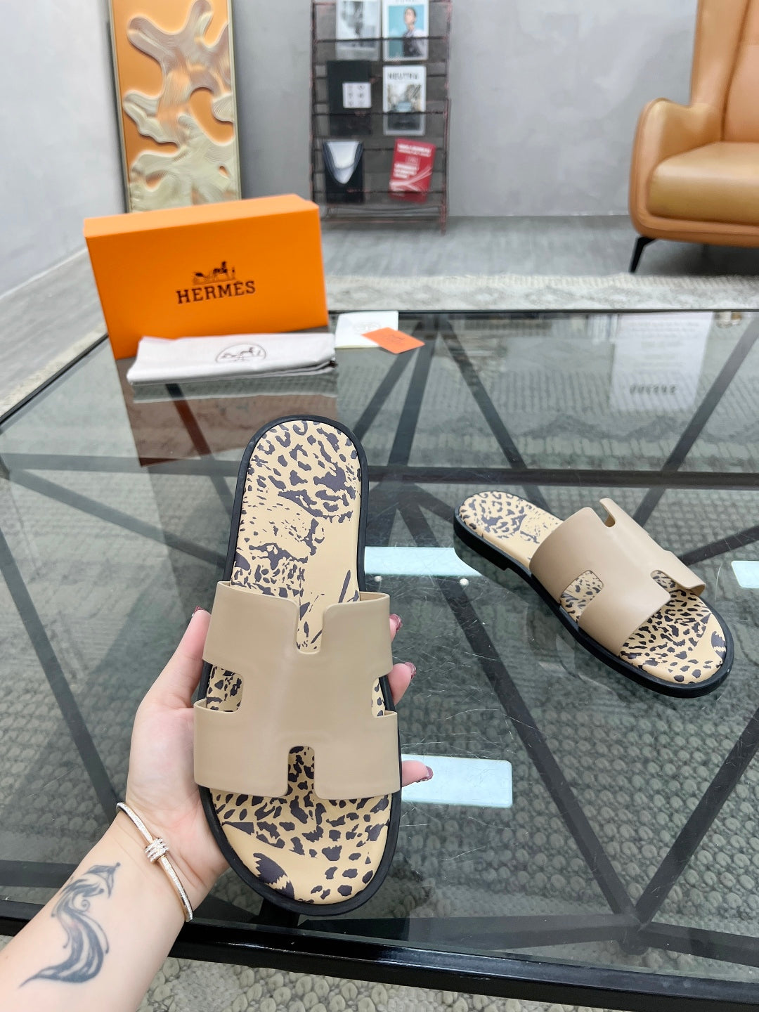 HM Men's Slides Calfskin 544622