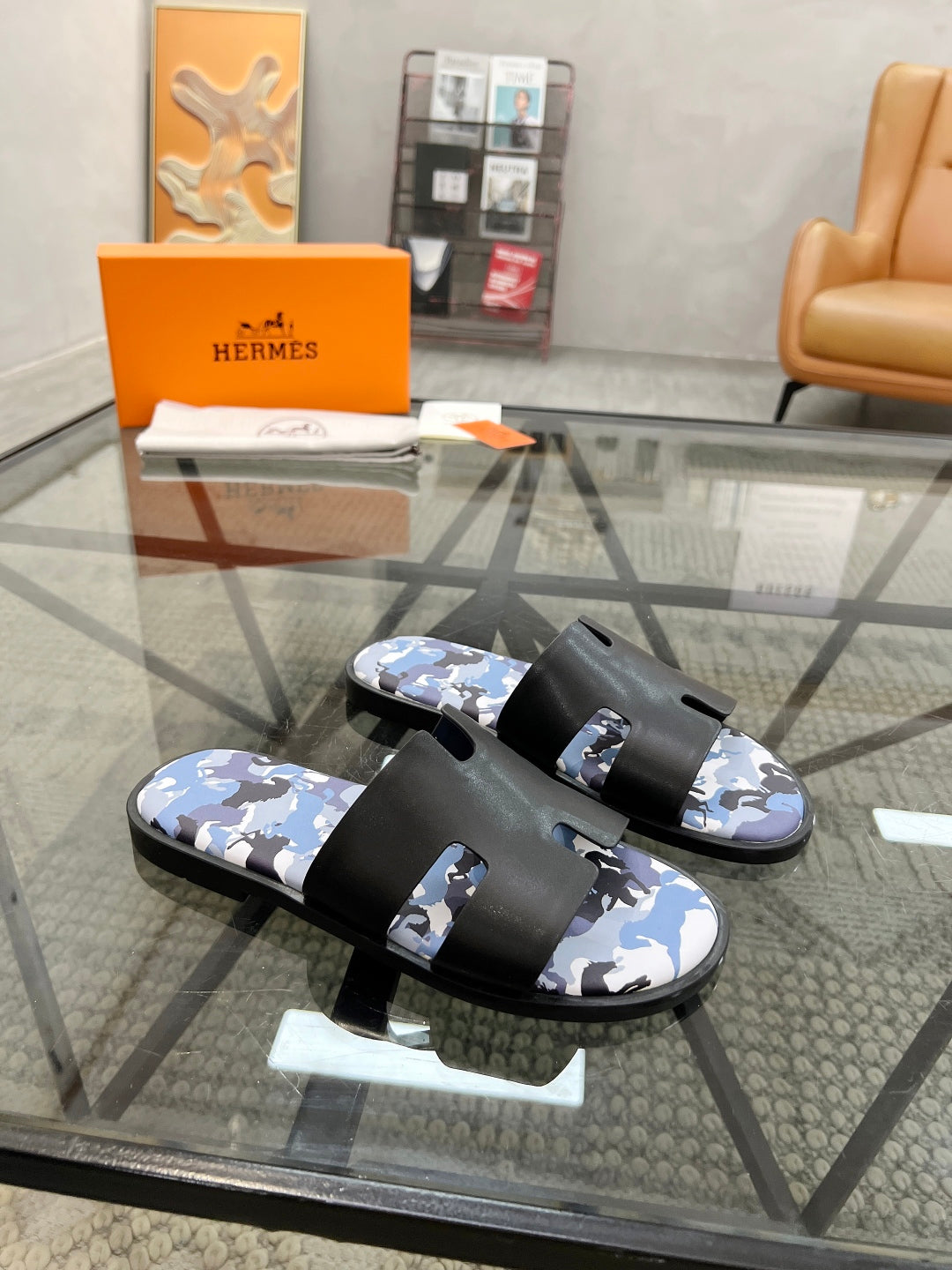 HM Men's Slides Calfskin 544622