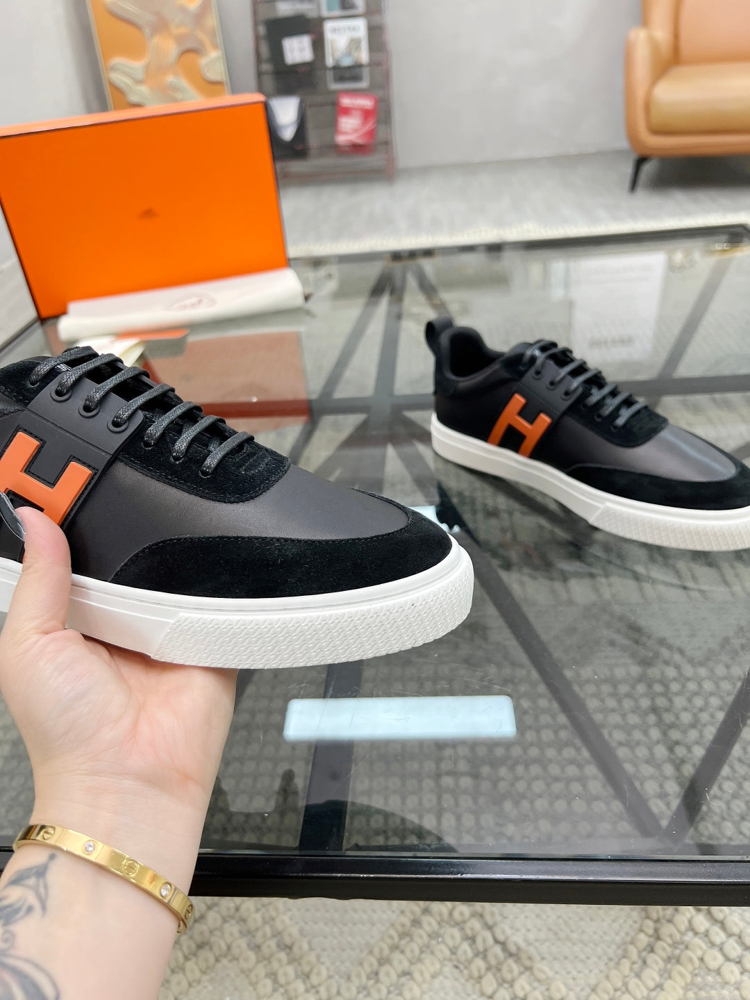 HM Men's Sneaker Cowhide Suede 554568