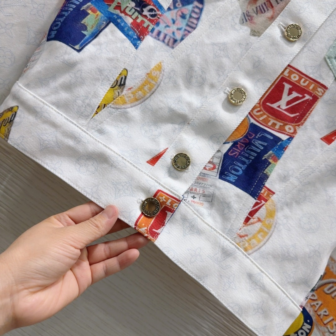LV 25 Unique Logo Set Jacket Multicolor Cotton