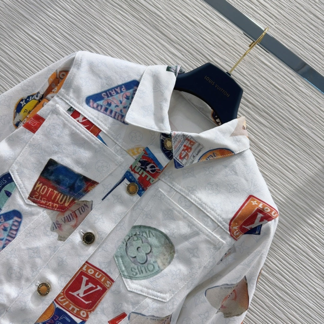 LV 25 Unique Logo Set Jacket Multicolor Cotton