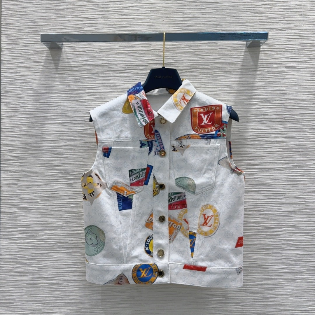 LV 25 Unique Logo Set Vest Multicolor Cotton