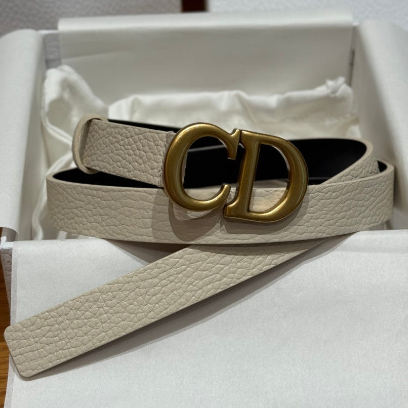 Dior 2026 Saddle Gold Buckle Belt 20mm Cowhide