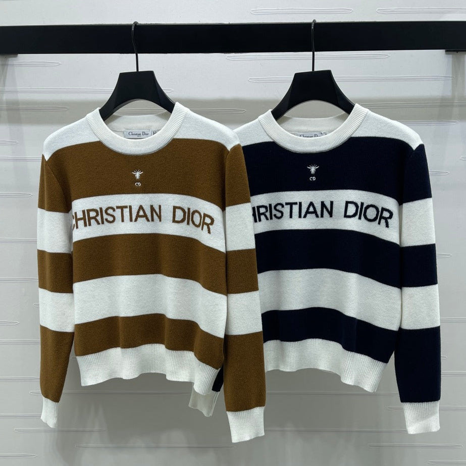 Dior 2025 Striped Pullover Long-sleeved  Sweater Wool 321304