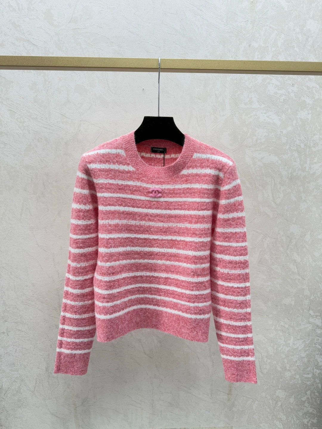Chanel 2025 Striped Long Sleeve Sweater Wool 727133