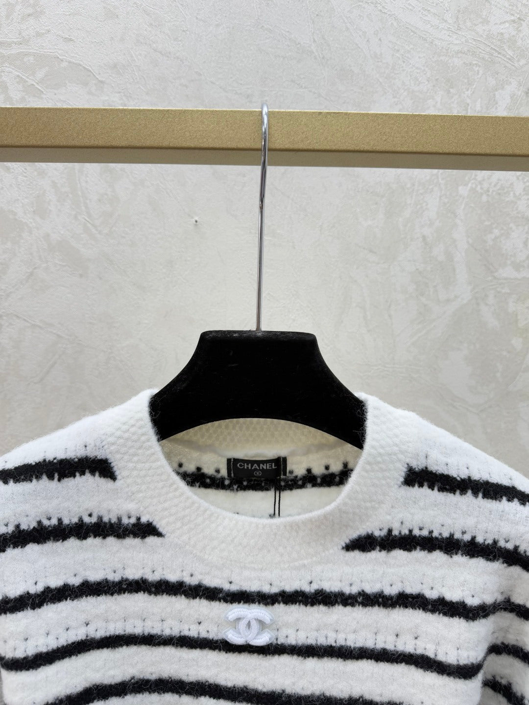 Chanel 2025 Striped Long Sleeve Sweater Wool 727133