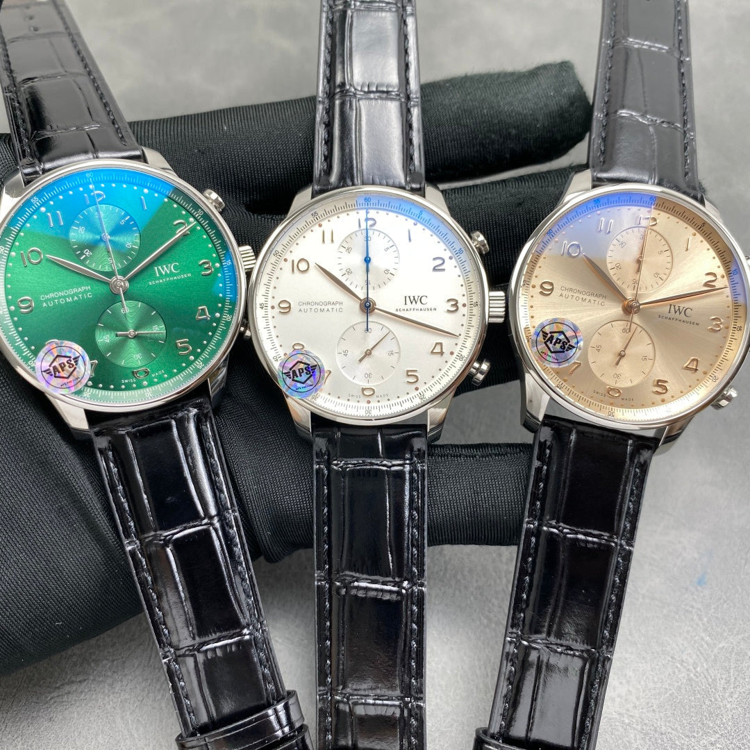 IWC Portuguese Chronograph 41mm Steel Case Crocodile Leather