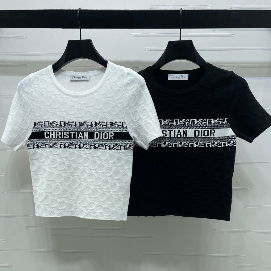 Dior 2026 Crew Neck Knit Short-Sleeve Top Wool 352606