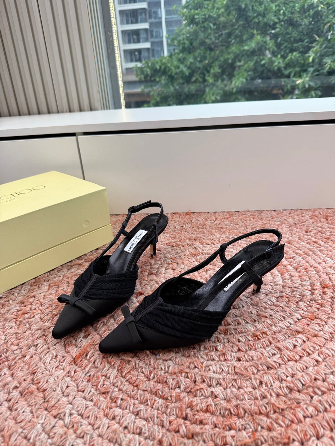Jimmy Choo 2026 Afia Slingback 60mm Satin Mesh 916775