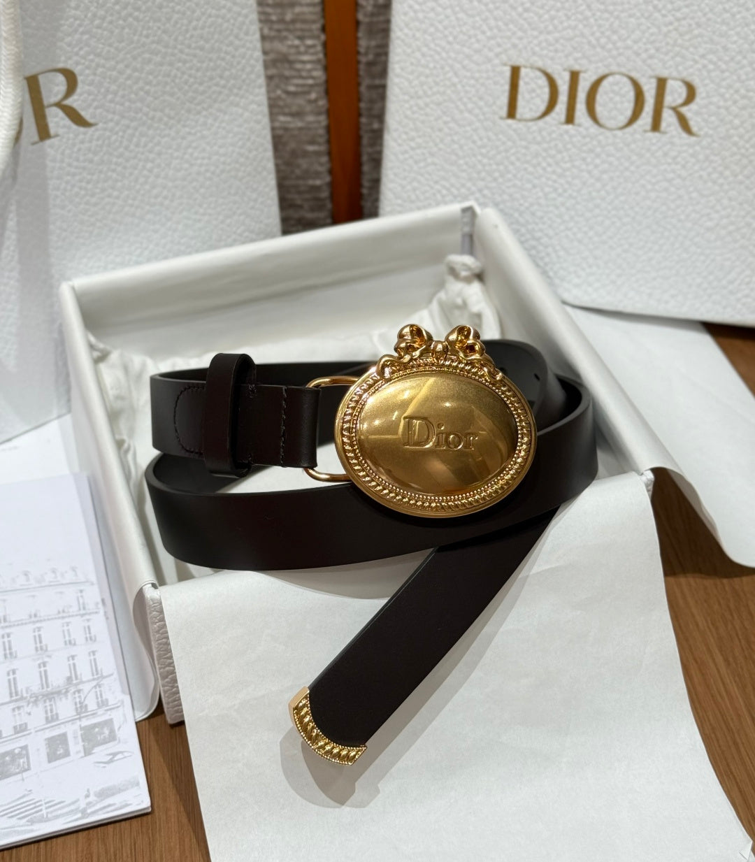 Dior 2026 Médaillon 6cm Belt Buckle 2.5cm Width Smooth Calfskin