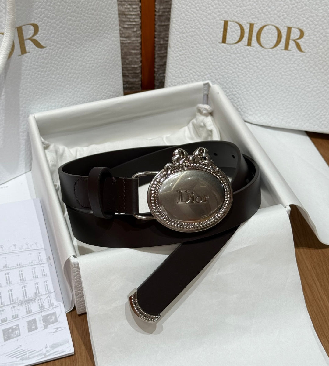 Dior 2026 Médaillon 6cm Belt Buckle 2.5cm Width Smooth Calfskin