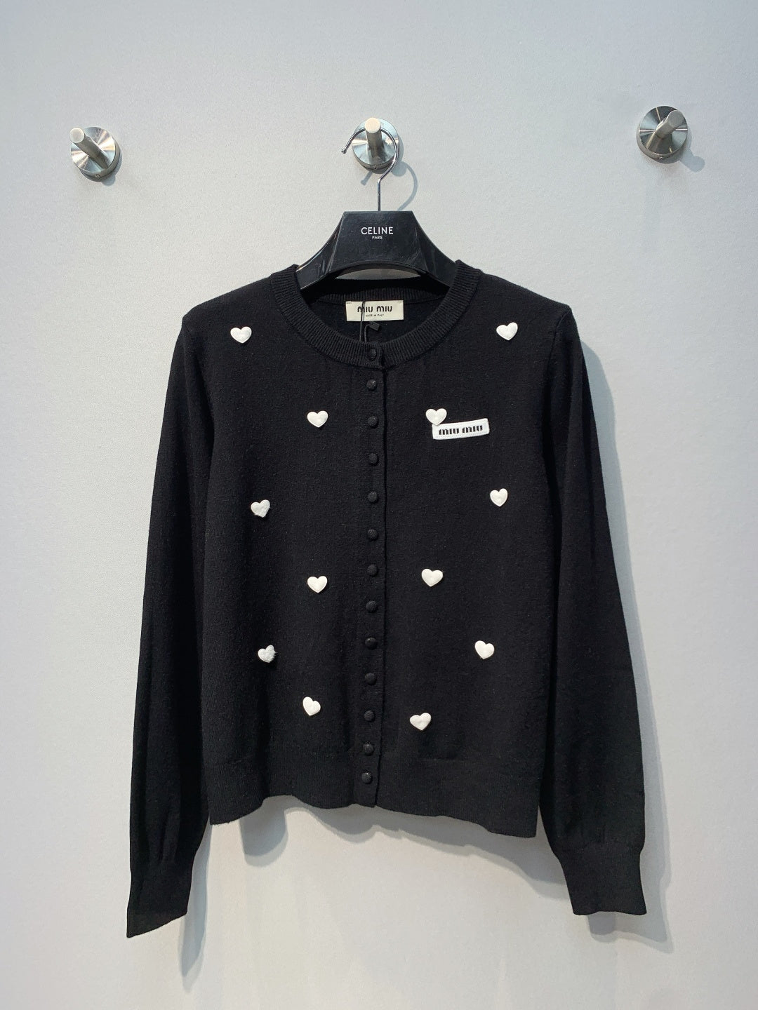 Miumiu 2026 Heart Motifs Cardigan Wool 421231
