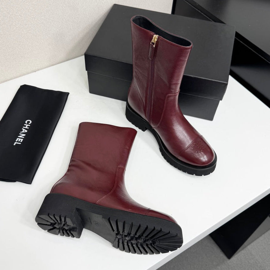 Chanel 2026 Mid-Calf Boots Leather Suede 193735