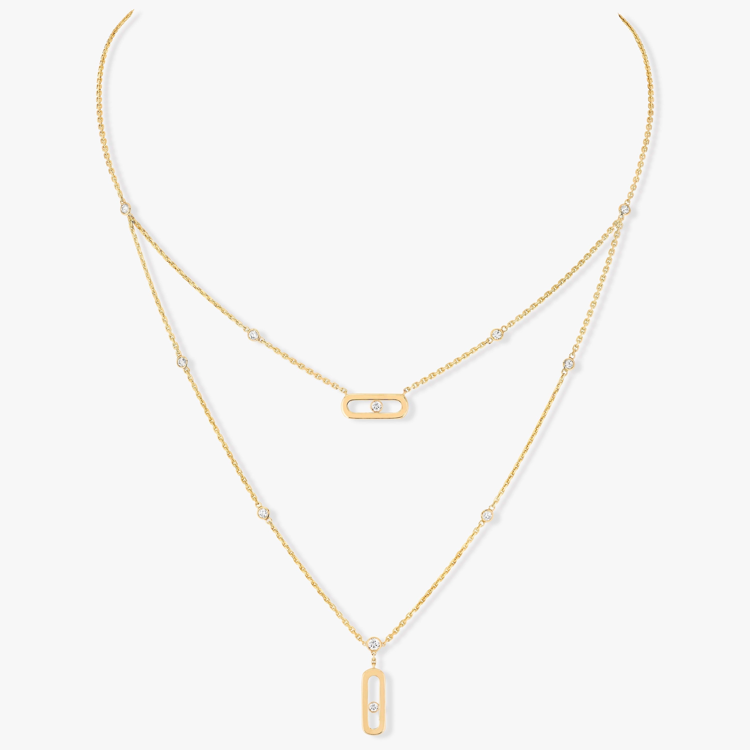 MOVE UNO 2 ROW DIAMOND NECKLACE