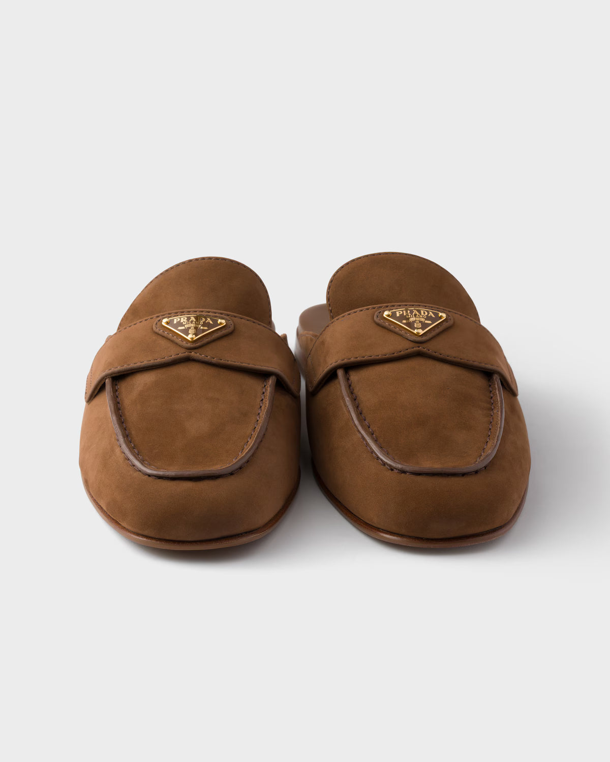 Prada 2026 Nubuck Mule Brown Suede