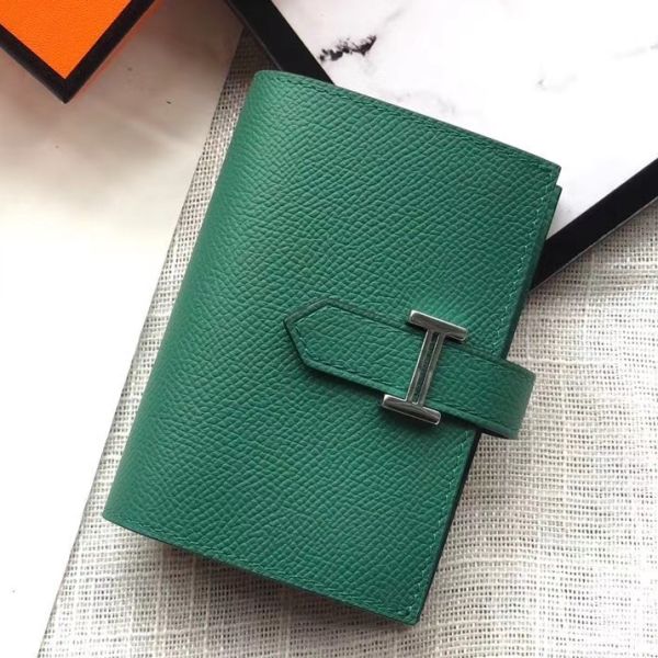 HM Bearn 10cm Mini Wallet In Vert Vertigo Epsom Leather