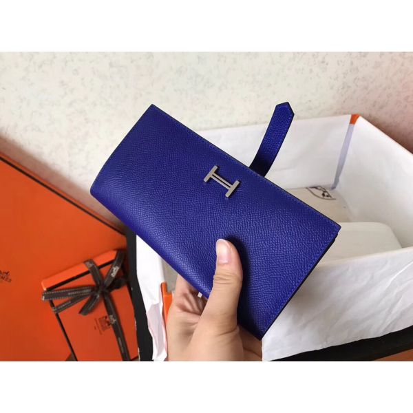 HM Blue Electric Epsom Bearn 17,5 Gusset Wallet