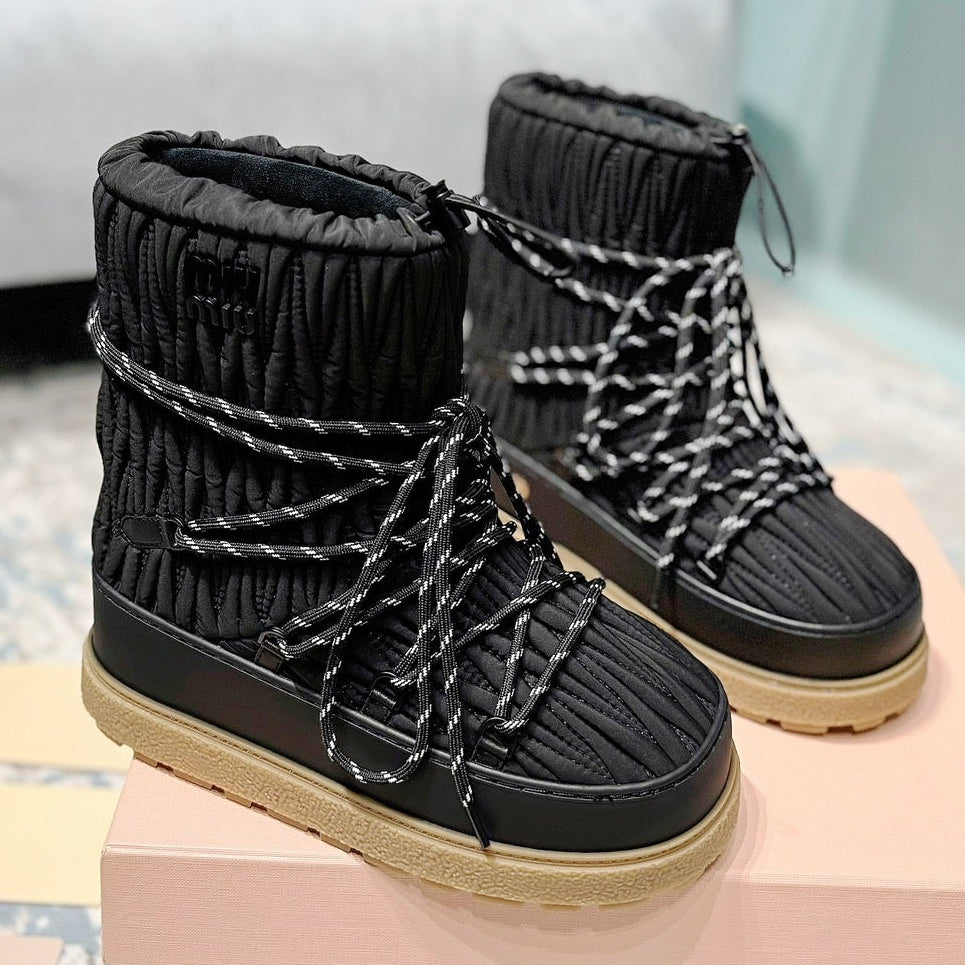 Miu Miu 2026 Snow Boots Wool Nylon 148907